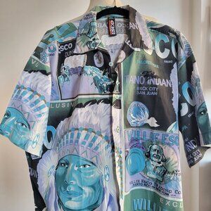 VINTAGE WILLIE ESSCO ‘Teal’ WESTERN COWBOY SHORT SLEEVE BUTTON UP (Size: XL)